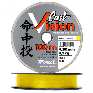 Momoi Cast Vision, 100 м, флуоресцентно-жёлтая (0,181 мм, 3,8 кг)